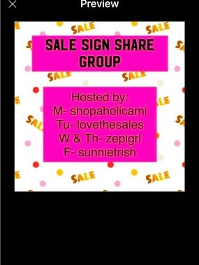 Sign up for Fri Share Sale “Sign” Group & we share you !